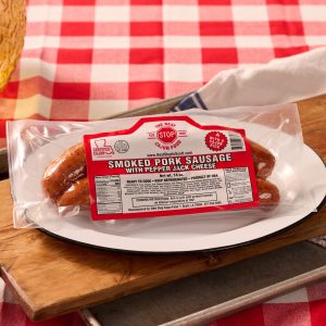 Pepper Jack Smoked Pork Sausage Retail Pack Case (14 - 14 oz packs)