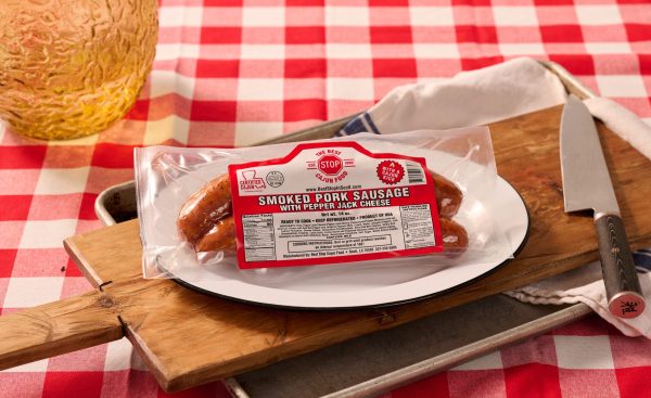 Pepper Jack Smoked Pork Sausage Retail Pack Case (14 - 14 oz packs)
